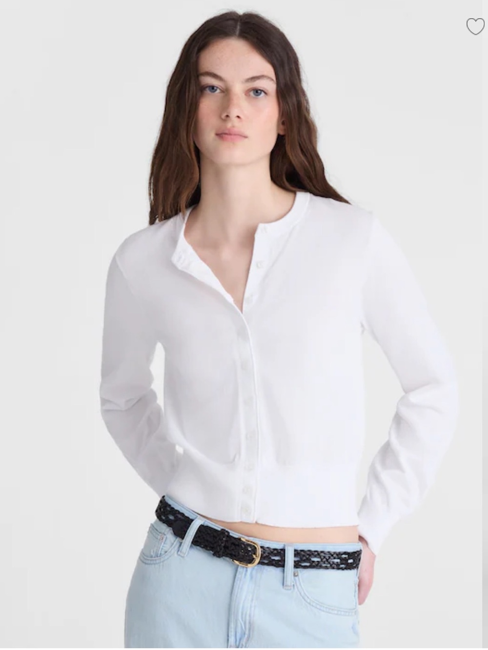 Madewell Button-Front Cardigan in 100% Cotton - White